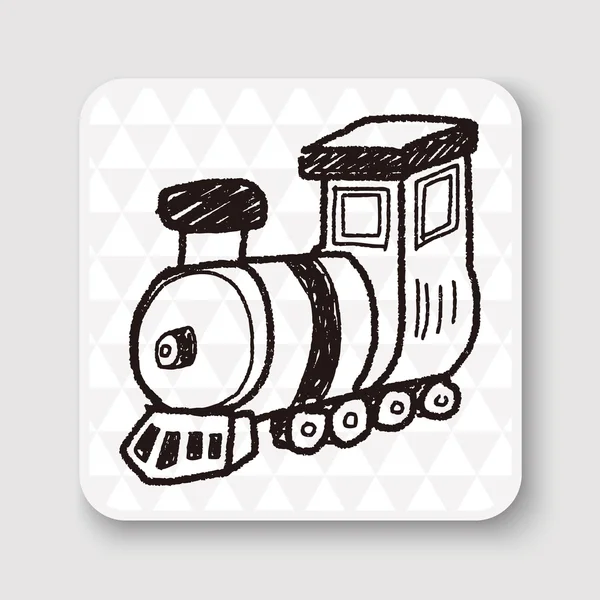 Trein doodle vectorillustratie — Stockvector