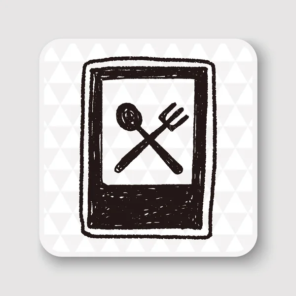 Restoran işareti vektör çizim doodle — Stok Vektör