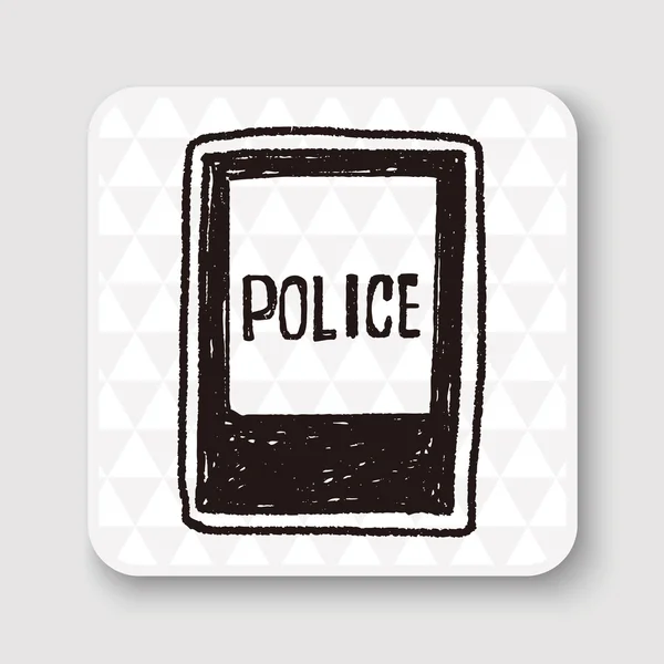 Gambar vektor doodle kantor polisi - Stok Vektor