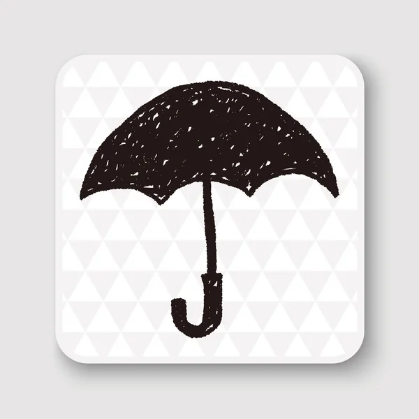 Guarda-chuva doodle desenho vetor ilustração — Vetor de Stock