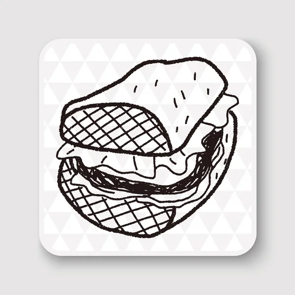 Doodle Sandwich Vektor Illustration — Stockvektor