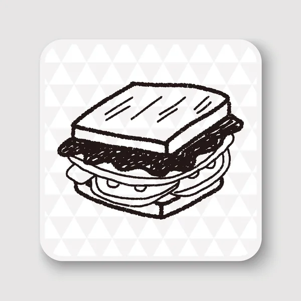 Doodle Sandwich Vektor Illustration Vektor Illustration — Stockvektor