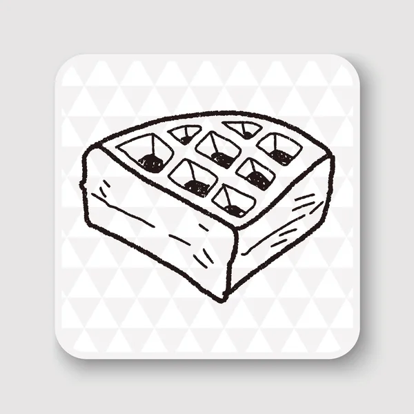 Waffle doodle vetor ilustração — Vetor de Stock