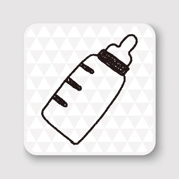 Bebek süt şişesi vektör çizim doodle — Stok Vektör