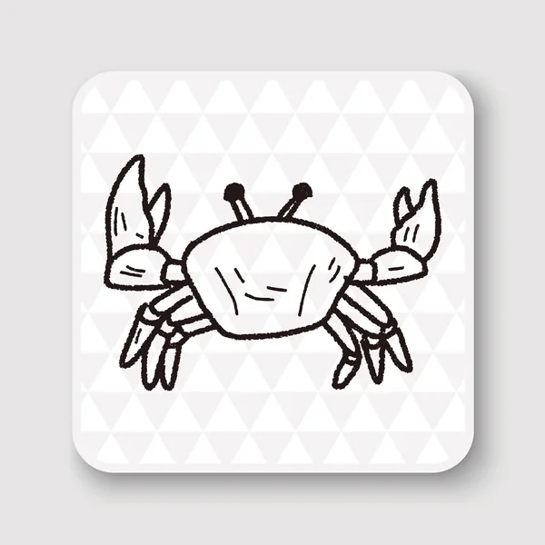 Ilustrasi vektor doodle crab ilustrasi vektor - Stok Vektor