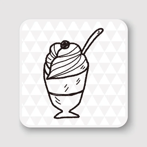 Illustration vectorielle vectorielle de crème glacée doodle illustration — Image vectorielle
