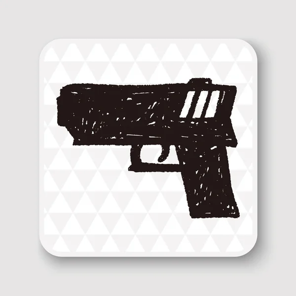 Pistola doodle vector ilustración — Vector de stock