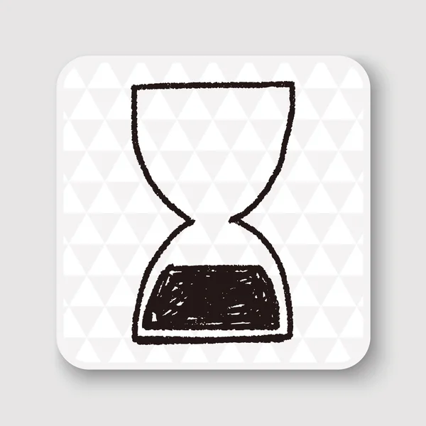 Hourglass doodle vector illustration — Stock Vector