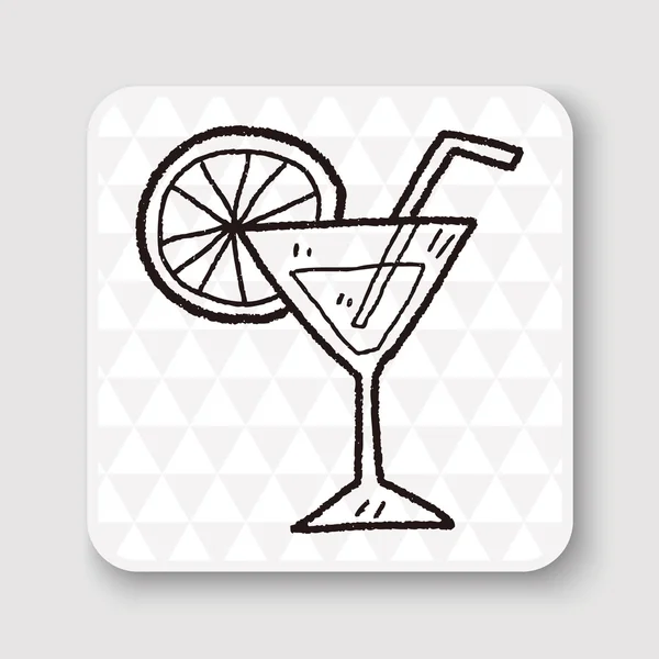 Doodle Cocktail Vektor Illustration — Stockvektor