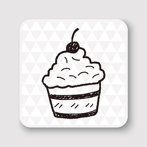 Doodle Cake Vektor Illustration Vektor Illustration — Stockvektor