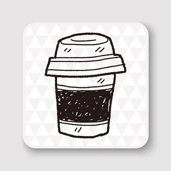 Doodle kaffe och te vektor illustration — Stock vektor