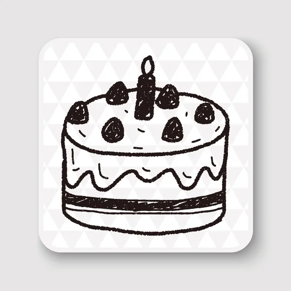 Doodle Cake Vektor Illustration — Stockvektor