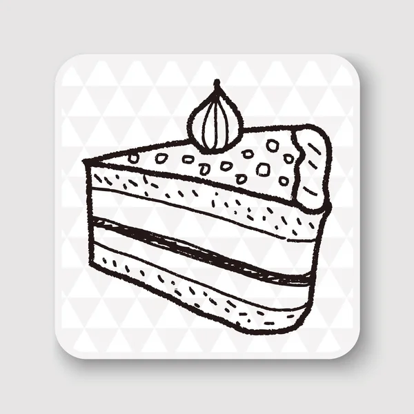 Illustrazione vettoriale torta doodle — Vettoriale Stock