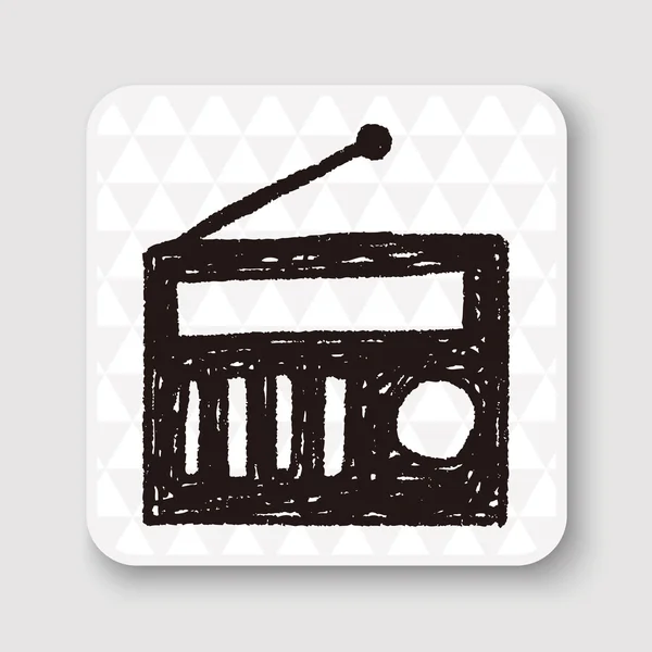 Radio doodle tekening vector illustratie vectorillustratie — Stockvector