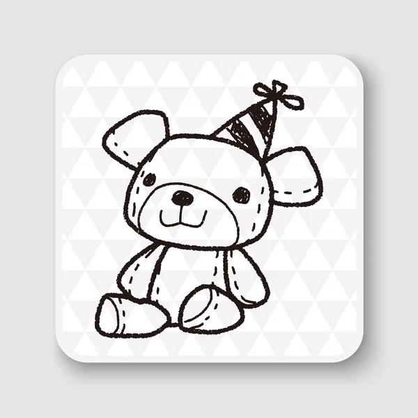 Doodle Teddy vettoriale illustrazione vettoriale illustrazione — Vettoriale Stock