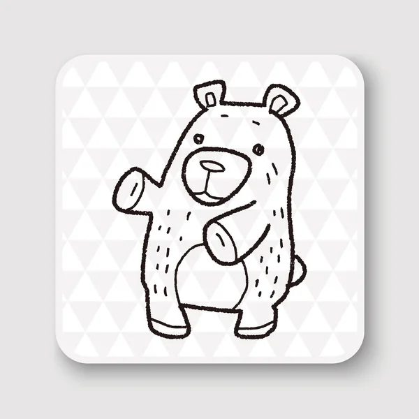 Bear Doodle Vektor Illustration — Stockvektor
