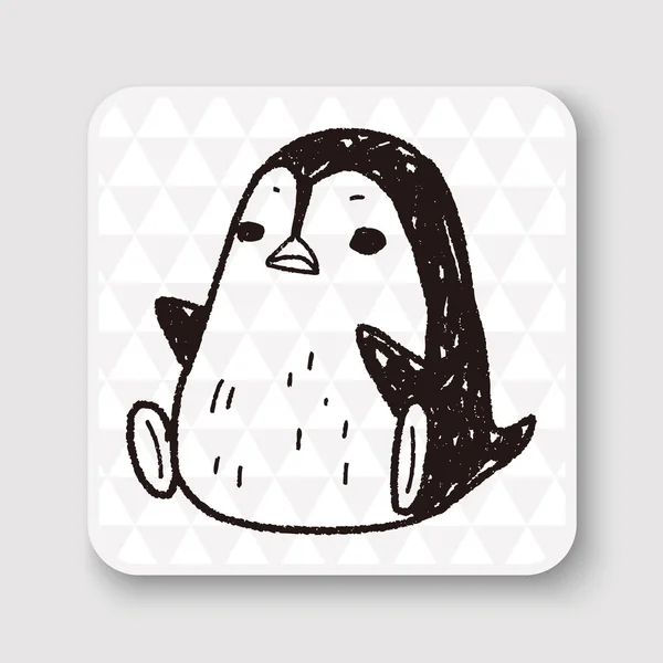 Pinguïn doodle vectorillustratie — Stockvector