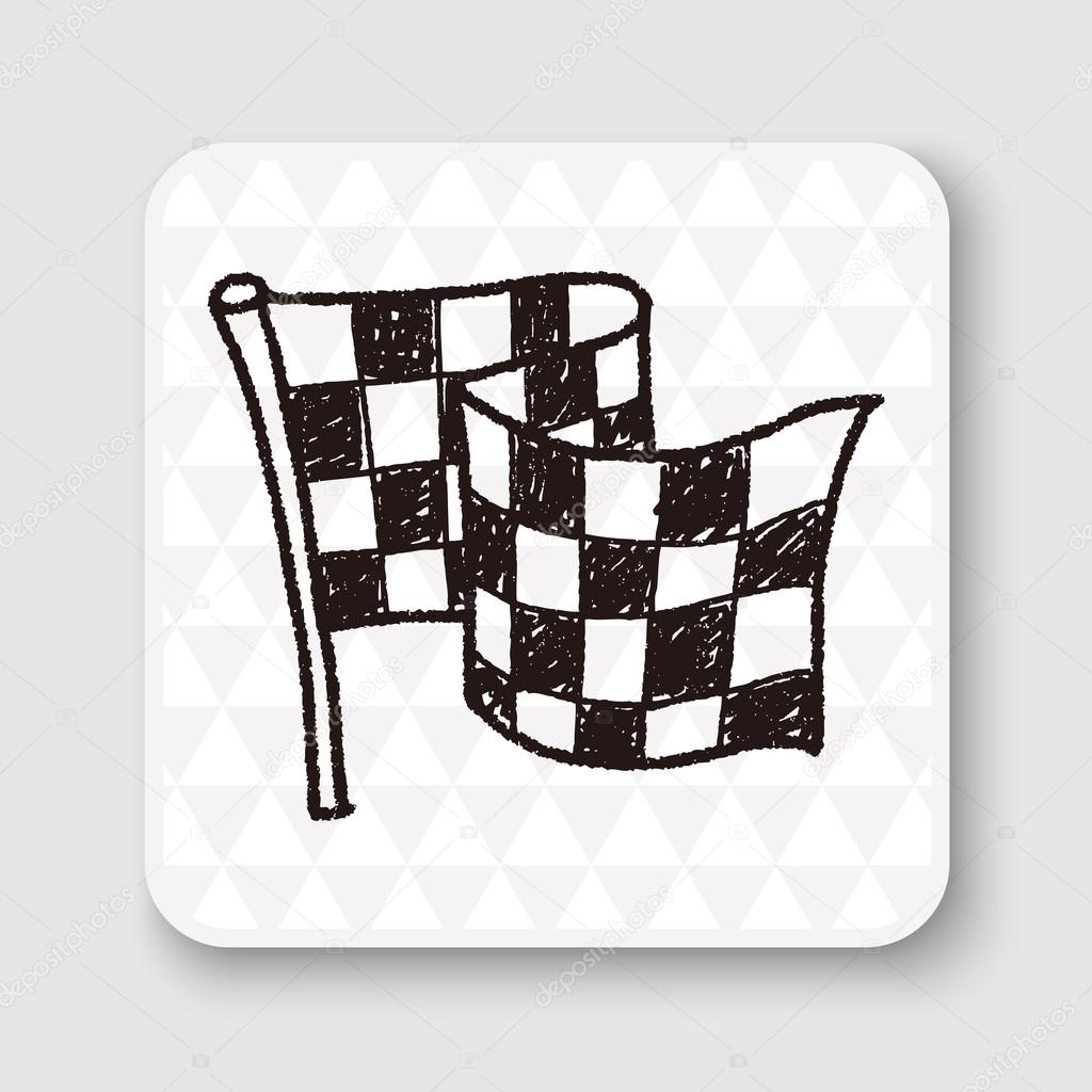 racing flag doodle vector illustration vector illustration