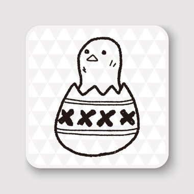 Paskalya yumurtası doodle vektör çizim