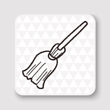 süpürge doodle vektör çizim