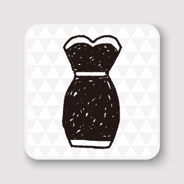 Doodle vektör çizim elbise