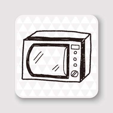 fırın doodle vektör çizim