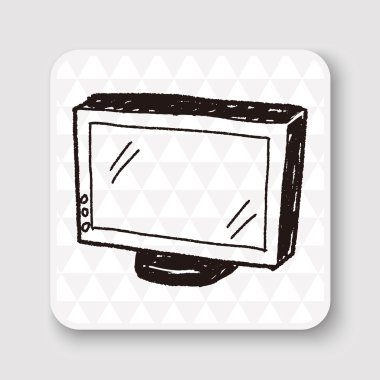 TV doodle vektör çizim