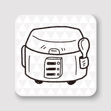 Ocak doodle vektör çizim