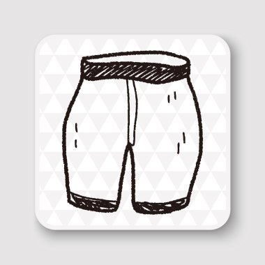 kısa pantolon doodle vektör çizim