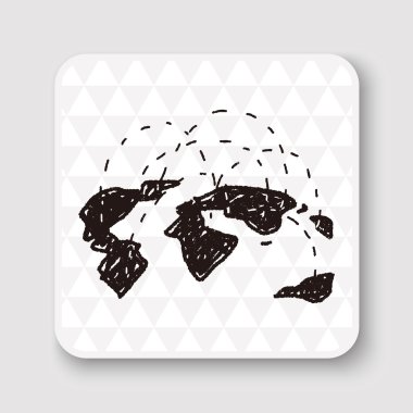 Sosyal doodle vektör çizim vektör illüstrasyon