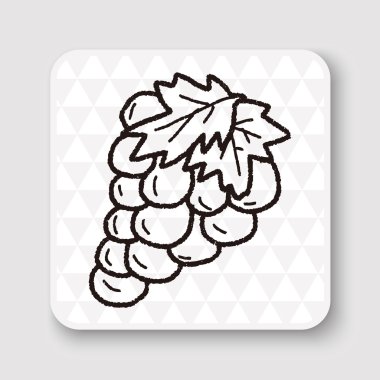 üzüm doodle vektör çizim