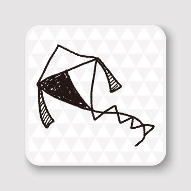 uçurtma doodle vektör çizim