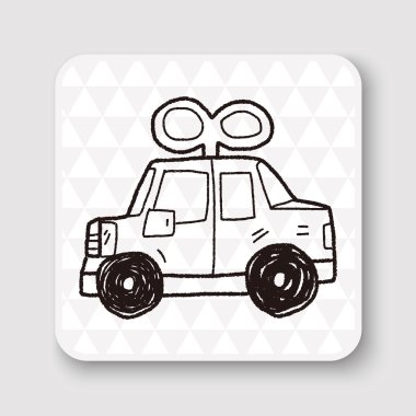 oyuncak araba doodle vektör çizim