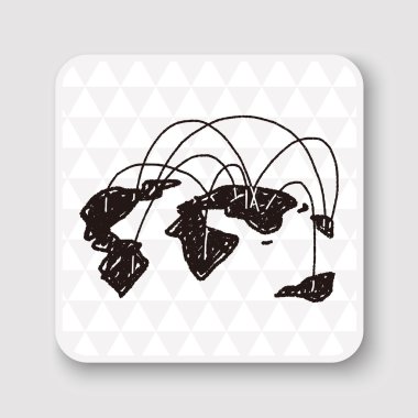 Sosyal doodle vektör illüstrasyon