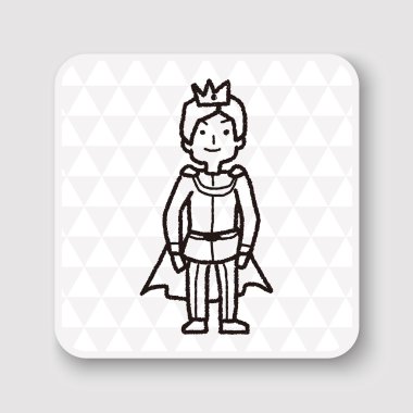 Prens doodle vektör çizim vektör çizim
