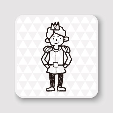 Prens doodle vektör çizim vektör çizim