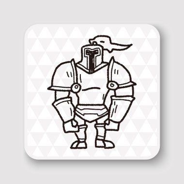 Şövalye doodle vektör çizim