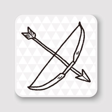 ok ve yay vektör çizim doodle