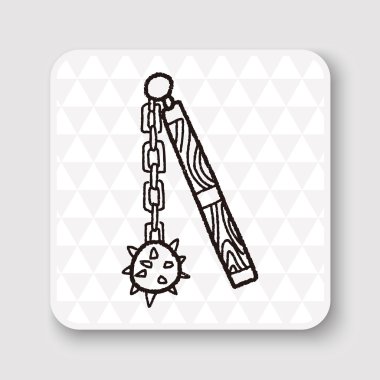 demir topuz doodle vektör çizim