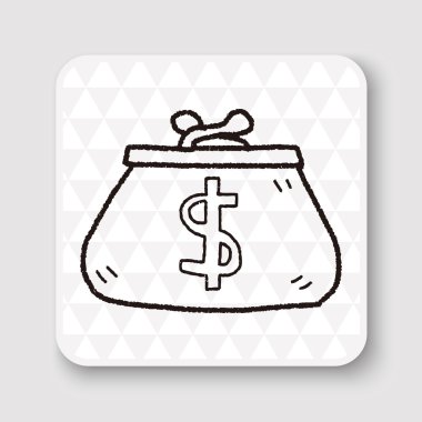 m-cüzdan doodle vektör çizim