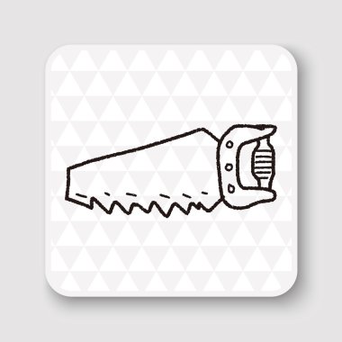 Testere doodle vektör çizim