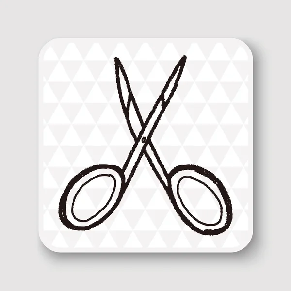 Nożyczki doodle ilustracji wektorowych — Wektor stockowy
