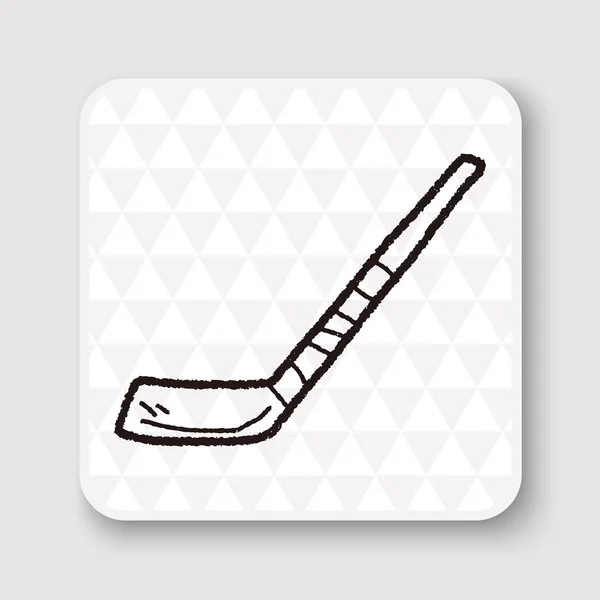 Hockey stick doodle vector ilustración — Vector de stock