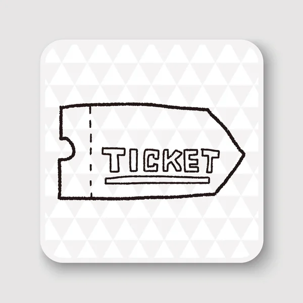 Ticket doodle vector illustration — Stock Vector