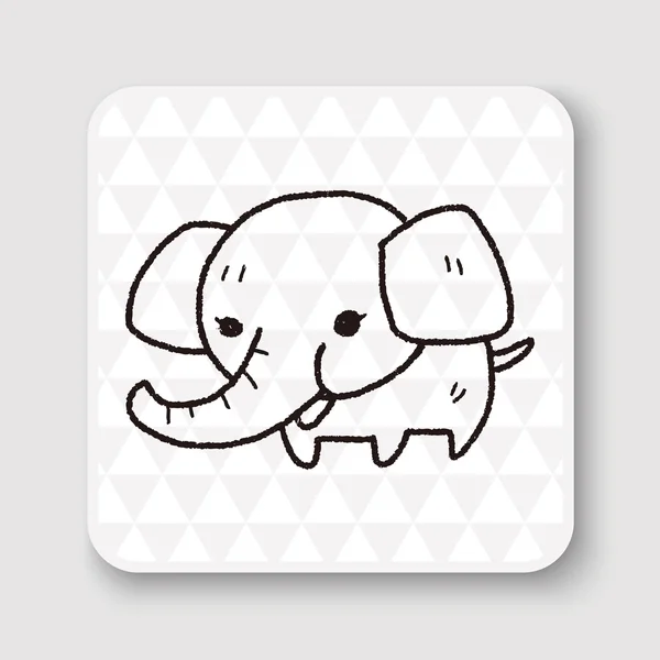Illustration vectorielle de doodle éléphant — Image vectorielle