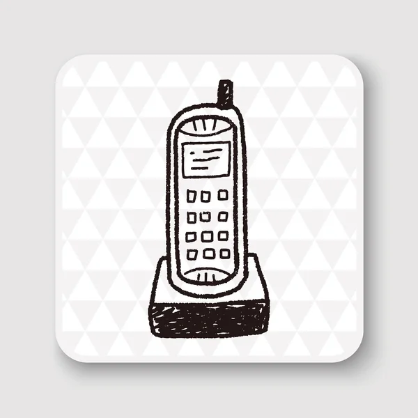 Telefon doodle vektor illustration — Stock vektor