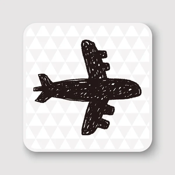 Doodle Flugzeug Vektor Illustration — Stockvektor