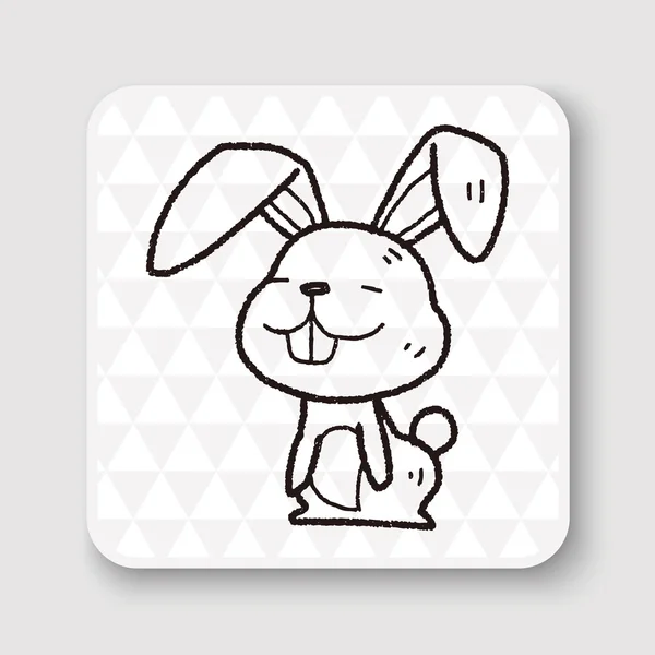 Conejo garabato vector ilustración — Vector de stock