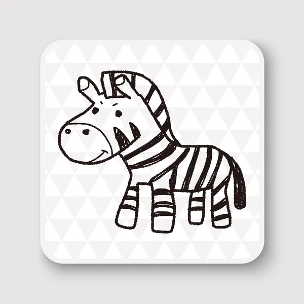 Zebra Doodle Vektor Illustration — Stockvektor