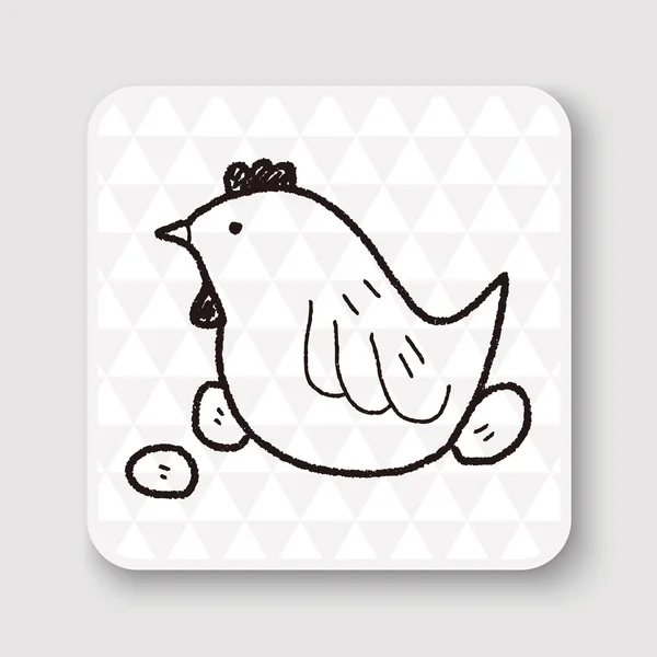 Paskalya yortusu yumurta ve tavuk vektör çizim doodle — Stok Vektör